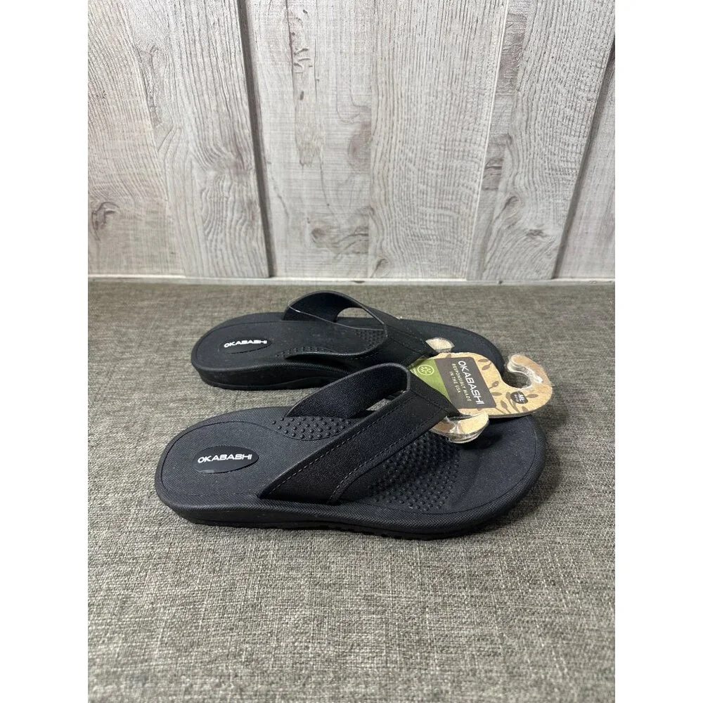 Okabashi Womens Black Flip-Flops Size M EU 38-39 US 7.5-8.5 Ergonomic Sandals - Picture 2 of 7